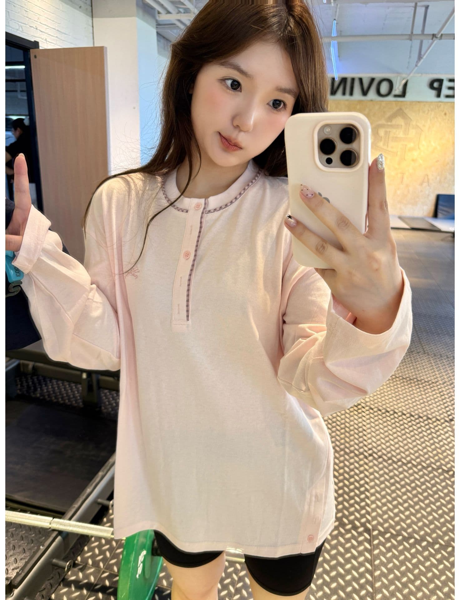 원본 솜씨 순면 220 그램 한국 스타일 새로운 다용도 캐주얼 맨위 긴팔 티셔츠 여성 이미지 2