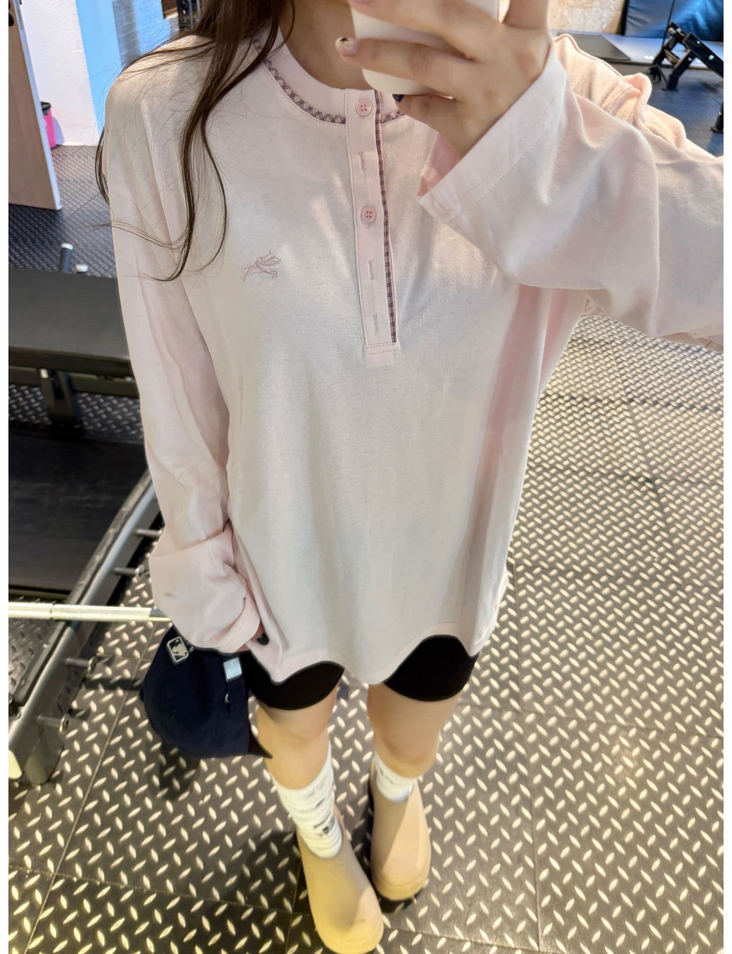 원본 솜씨 순면 220 그램 한국 스타일 새로운 다용도 캐주얼 맨위 긴팔 티셔츠 여성 상세 이미지 2