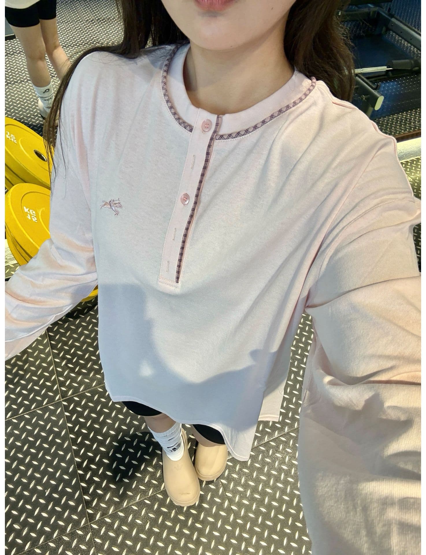 원본 솜씨 순면 220 그램 한국 스타일 새로운 다용도 캐주얼 맨위 긴팔 티셔츠 여성 상세 이미지 4
