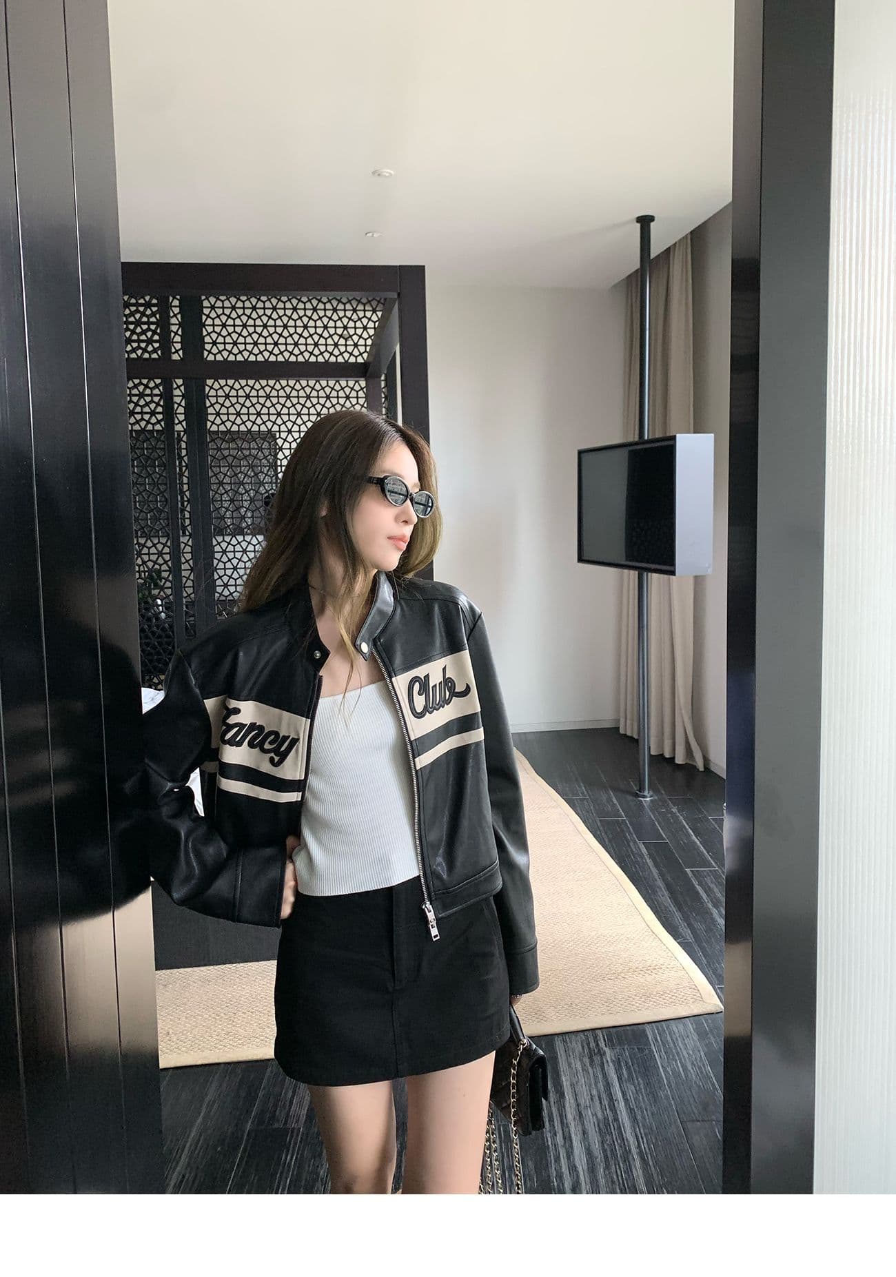 hhyii 감기 쿠이 남자 특별 검정색 레트로 오토바이 가죽 재킷 여성 코트 가을 다용도 캐주얼 pu 가죽 자켓 맨위 상세 이미지 11