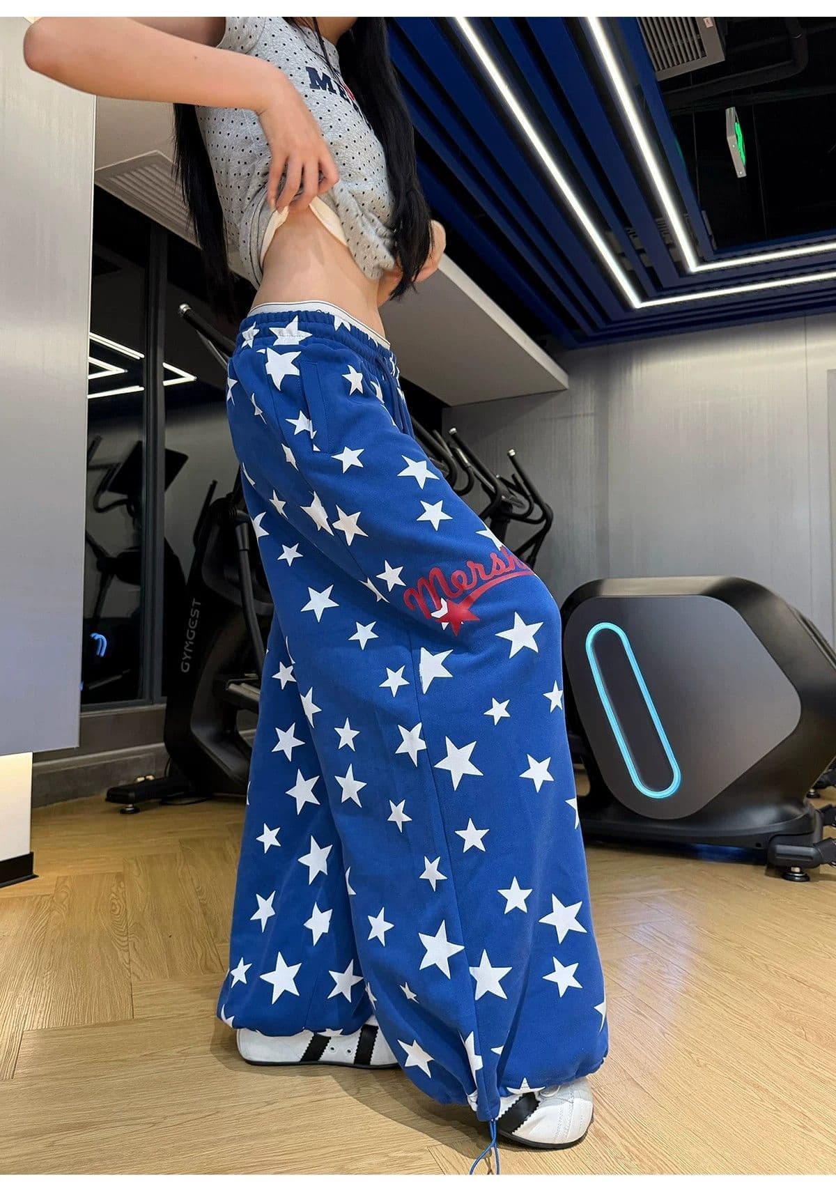 새로운 하라주쿠 일본식 품격 트렌드 ins 새로운 캐주얼 바지 별 바지 웨이 바지 미니멀리즘 문예 상세 이미지 4