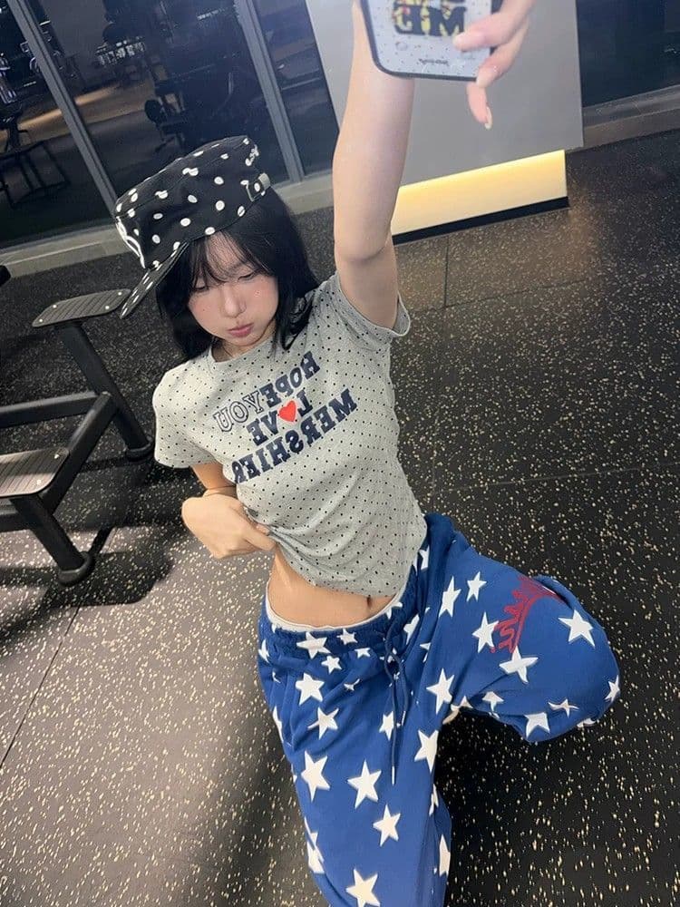 새로운 하라주쿠 일본식 품격 트렌드 ins 새로운 캐주얼 바지 별 바지 웨이 바지 미니멀리즘 문예 상세 이미지 7