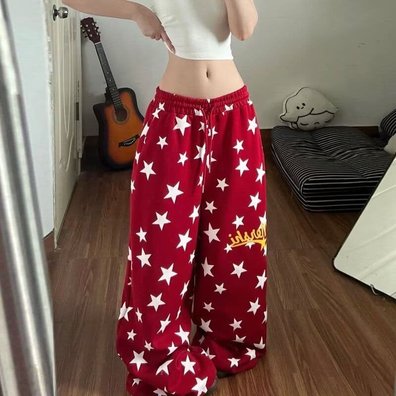 새로운 하라주쿠 일본식 품격 트렌드 ins 새로운 캐주얼 바지 별 바지 웨이 바지 미니멀리즘 문예 상세 이미지 10