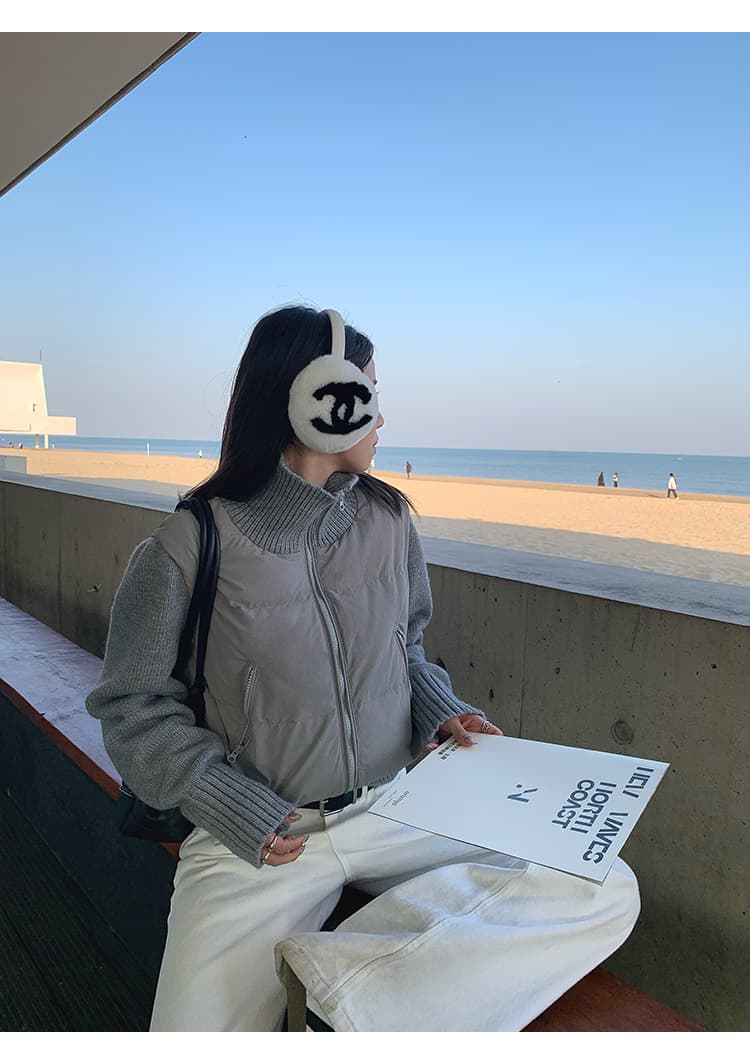 양모 패치워크 2026 가을 겨울 새로운 프랑스식 품격 디자인 센스 작은 대중 쇼트 스타일 화이트 다운 재킷 보온 재킷 상세 이미지 23