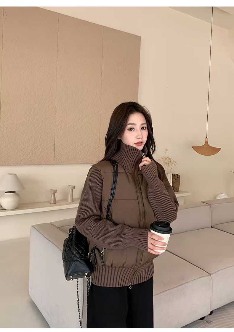 양모 패치워크 2026 가을 겨울 새로운 프랑스식 품격 디자인 센스 작은 대중 쇼트 스타일 화이트 다운 재킷 보온 재킷 상세 이미지 60