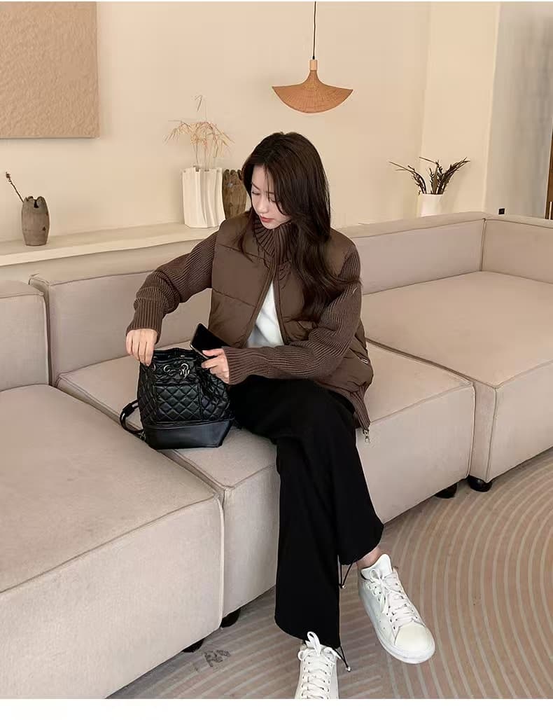 양모 패치워크 2026 가을 겨울 새로운 프랑스식 품격 디자인 센스 작은 대중 쇼트 스타일 화이트 다운 재킷 보온 재킷 상세 이미지 62