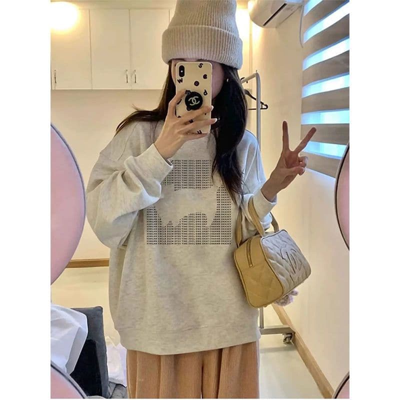 2026 한국 스타일 새로운 가을 겨울 의류 맨위 oversize 라운드 넥 후드티 트렌디 ins 여성 상세 이미지 3