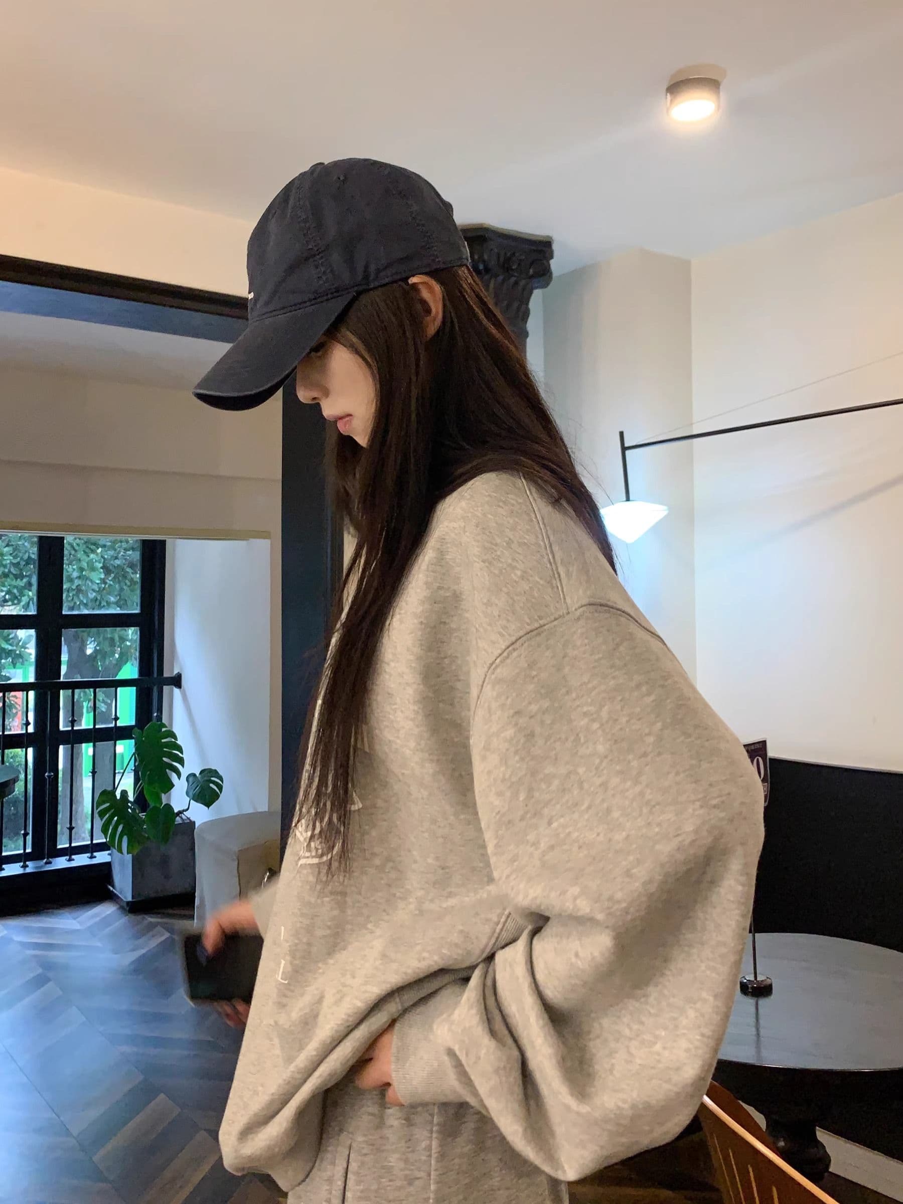 2026 한국 스타일 새로운 가을 겨울 의류 맨위 oversize 라운드 넥 후드티 트렌디 ins 여성 상세 이미지 3