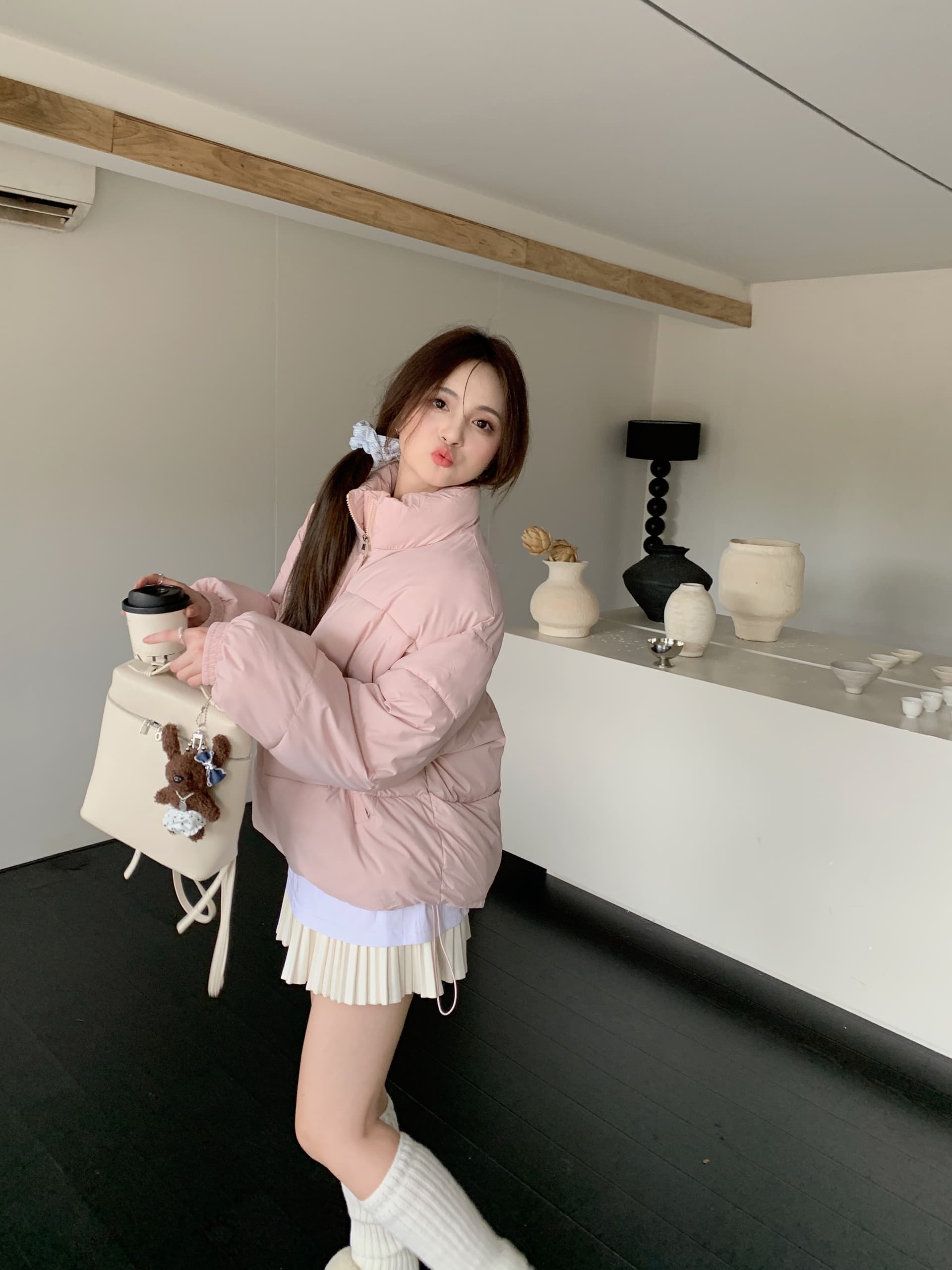 실사 2026 겨울 새로운 쇼트 스타일 한국 스타일 두꺼운 루즈핏 슬림해 보이는 패딩 재킷 면 의류 여성 코트 상세 이미지 13