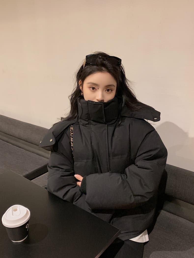 우유 파란색 다운 재킷 2026 년 새로운 남녀 커플 두꺼운 작은 대중 디자인 센스 빵 겨울 면 옷 재킷 상세 이미지 26