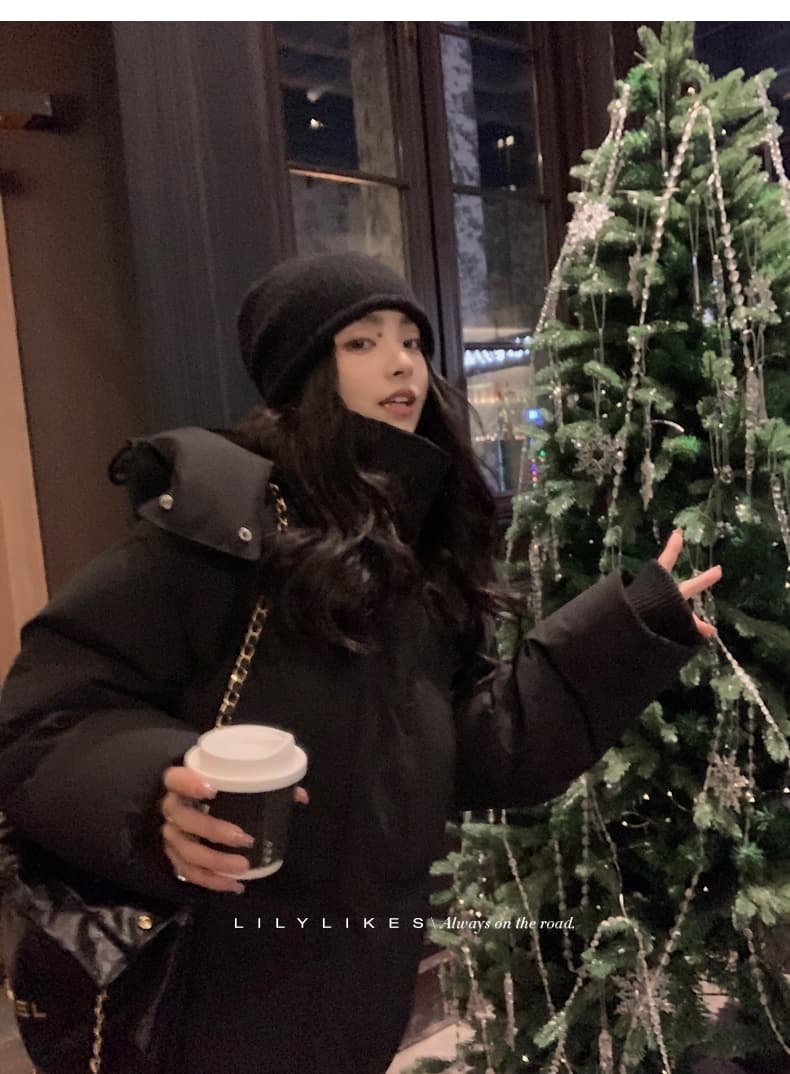 우유 파란색 다운 재킷 2026 년 새로운 남녀 커플 두꺼운 작은 대중 디자인 센스 빵 겨울 면 옷 재킷 상세 이미지 29