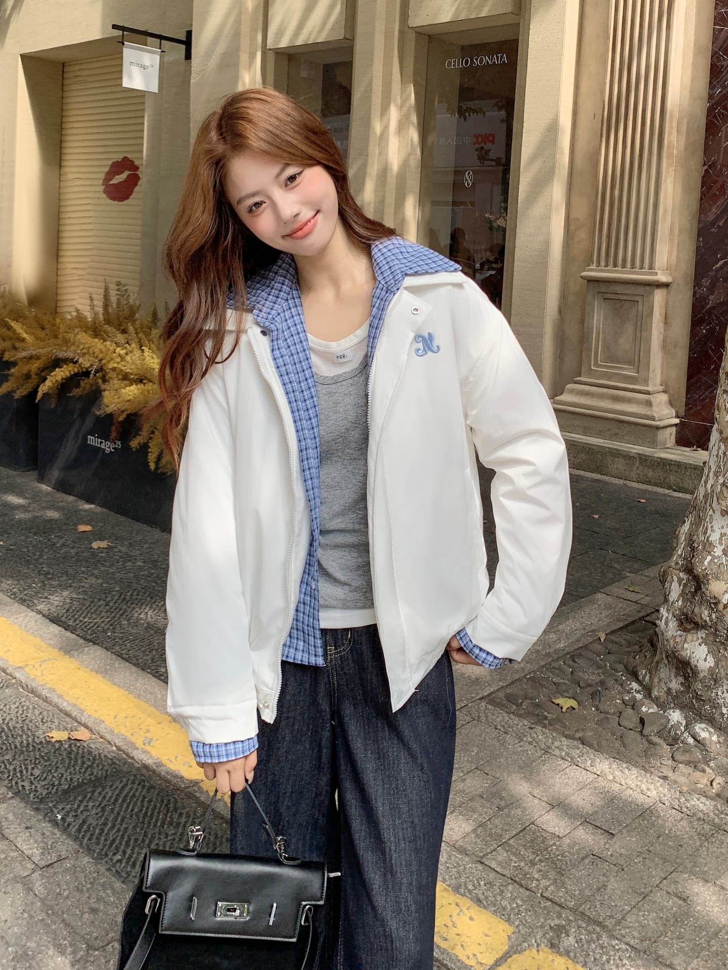 페이크 레이어드 여성 코트 2026 년 새로운 겨울 폴로 칼라 루즈핏 한 부서 착용 가져 가라. 고급 센스 면 옷 재킷 이미지 3