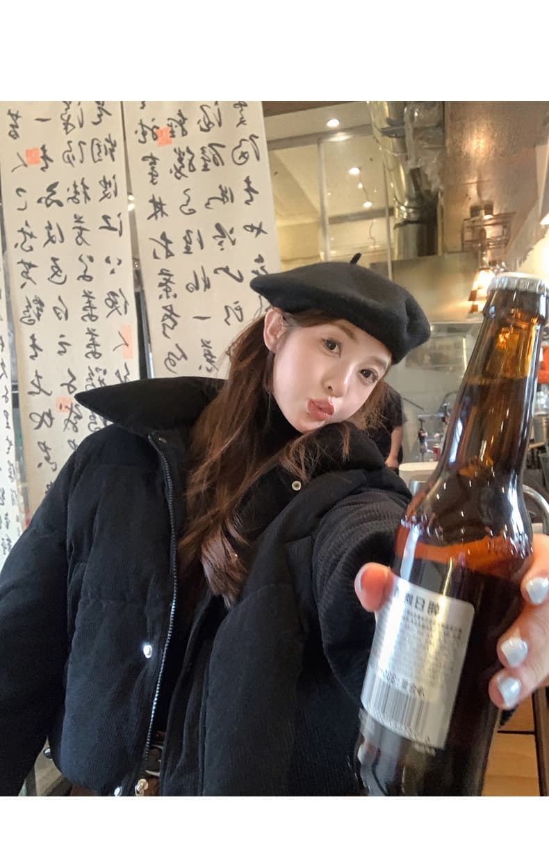 실사 ins 아래 면화 의류 코듀로이 재킷 겨울 새로운 쇼트 스타일 작은 키 두꺼운 학생 패딩 재킷 여성 상세 이미지 35