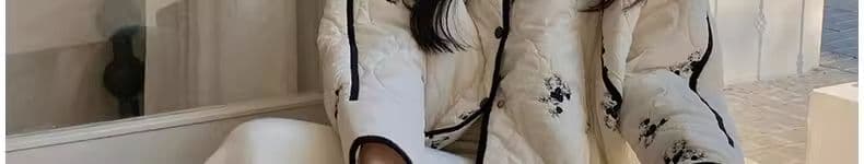 겨울 루즈핏 다용도 면 옷 작은 샤넬 스타일 두꺼운 보온 면 의류 고급 센스 프랑스식 프린트 경량 다용도 여성 상세 이미지 35