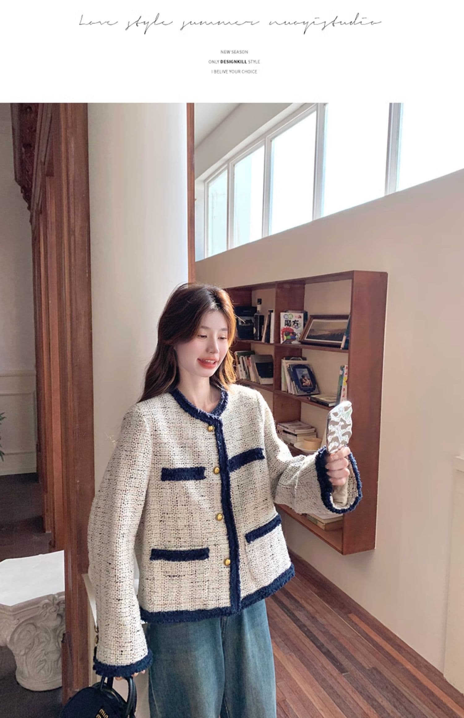 프랑스식 배색 술 작은 샤넬 스타일 재킷 2026 가을 새로운 품격 명문 여성 바람 쇼트 스타일 트위드 맨위 상세 이미지 13