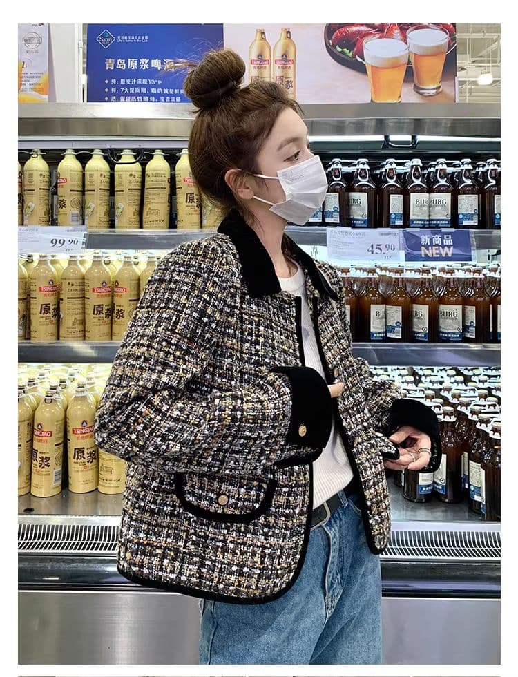분위기 센스 부드러운 바람 프랑스식 작은 샤넬 스타일 쇼트 스타일 재킷 맨위 여성 봄 새로운 작은 키 슬림해 보이는 품격 재킷 상세 이미지 9