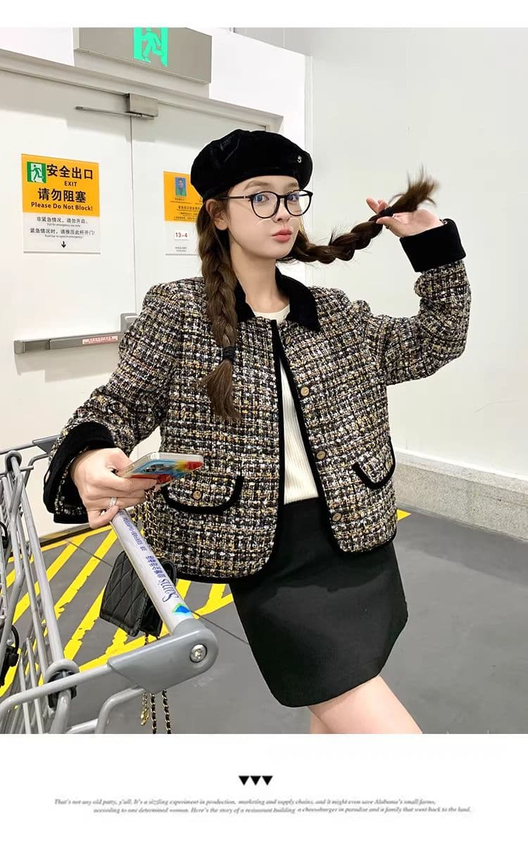 분위기 센스 부드러운 바람 프랑스식 작은 샤넬 스타일 쇼트 스타일 재킷 맨위 여성 봄 새로운 작은 키 슬림해 보이는 품격 재킷 상세 이미지 17