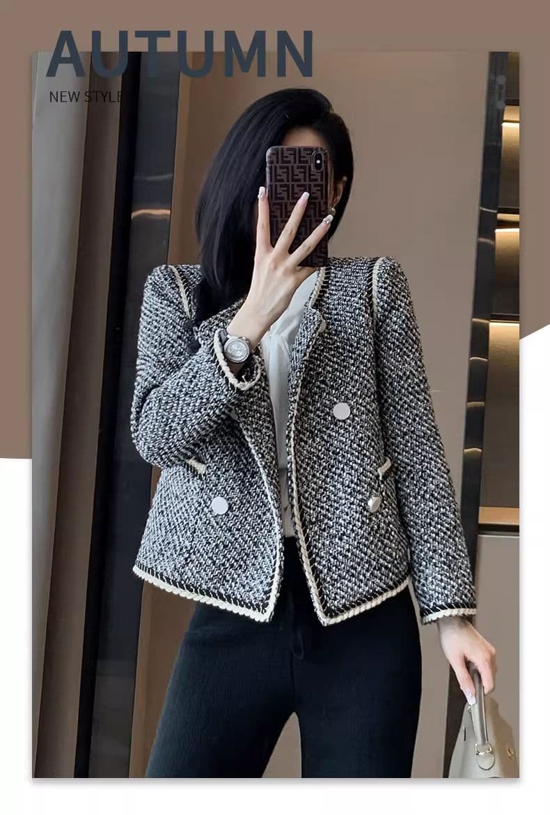 2026 새로운 프랑스식 고급 센스 빛 럭셔리 고급 작은 키 Chic chic 작은 샤넬 스타일 정장 여성 코트 봄 가을 상세 이미지 2