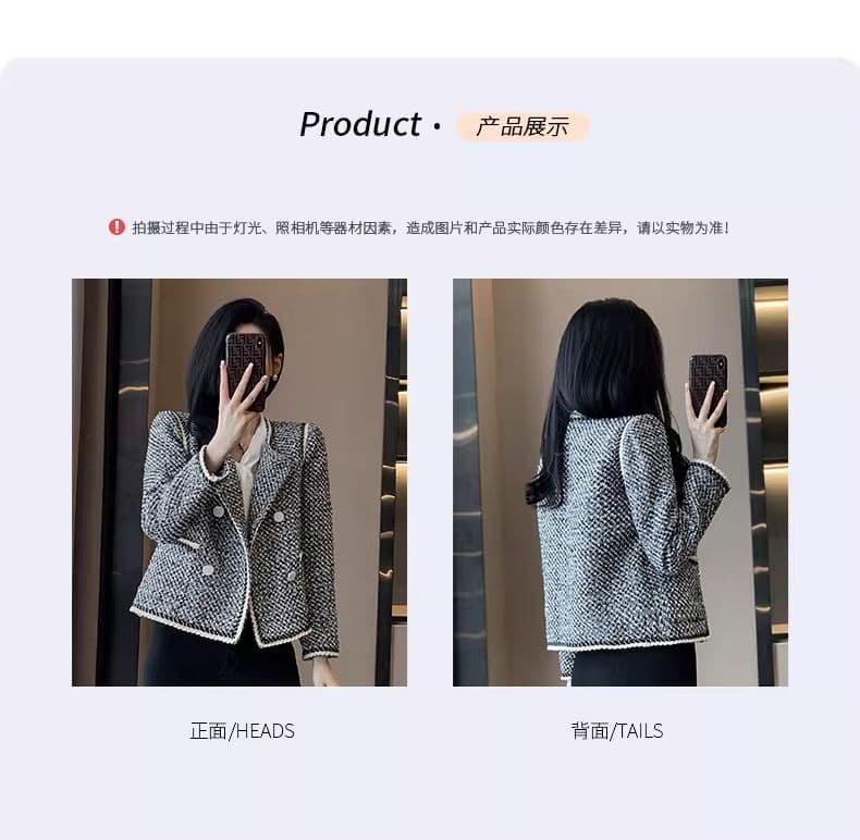 2026 새로운 프랑스식 고급 센스 빛 럭셔리 고급 작은 키 Chic chic 작은 샤넬 스타일 정장 여성 코트 봄 가을 상세 이미지 4