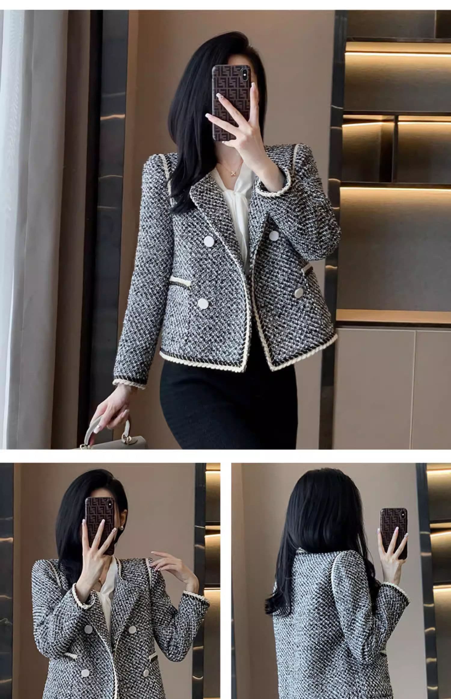 2026 새로운 프랑스식 고급 센스 빛 럭셔리 고급 작은 키 Chic chic 작은 샤넬 스타일 정장 여성 코트 봄 가을 상세 이미지 7