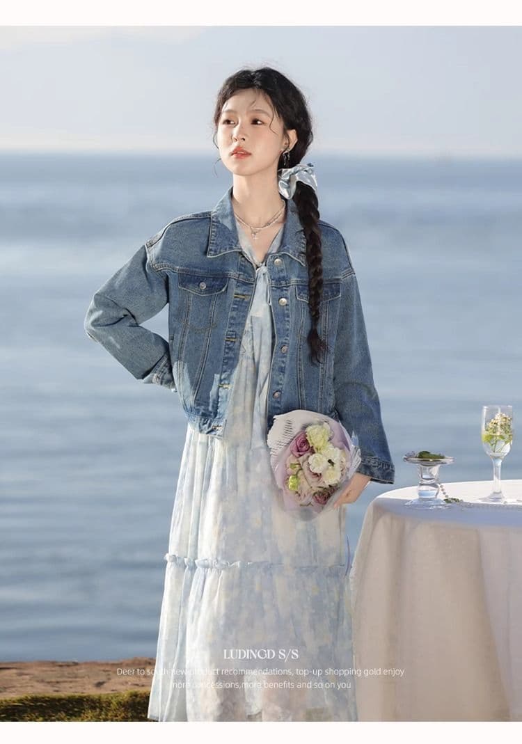 마이크로 지방 빅 사이즈 여성 의류 프랑스식 디자인 센스 프릴 드레스 2026 봄 가을 새로운 루즈핏 슬림해 보이는 길다 치마 상세 이미지 10