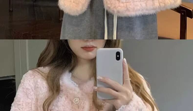 모방 토끼털 작은 샤넬 스타일 짧은 여성 코트 가을 겨울철 2026 년 새로운 루즈핏 슬림해 보이는 두꺼운 보온 플리스 맨위 상세 이미지 30