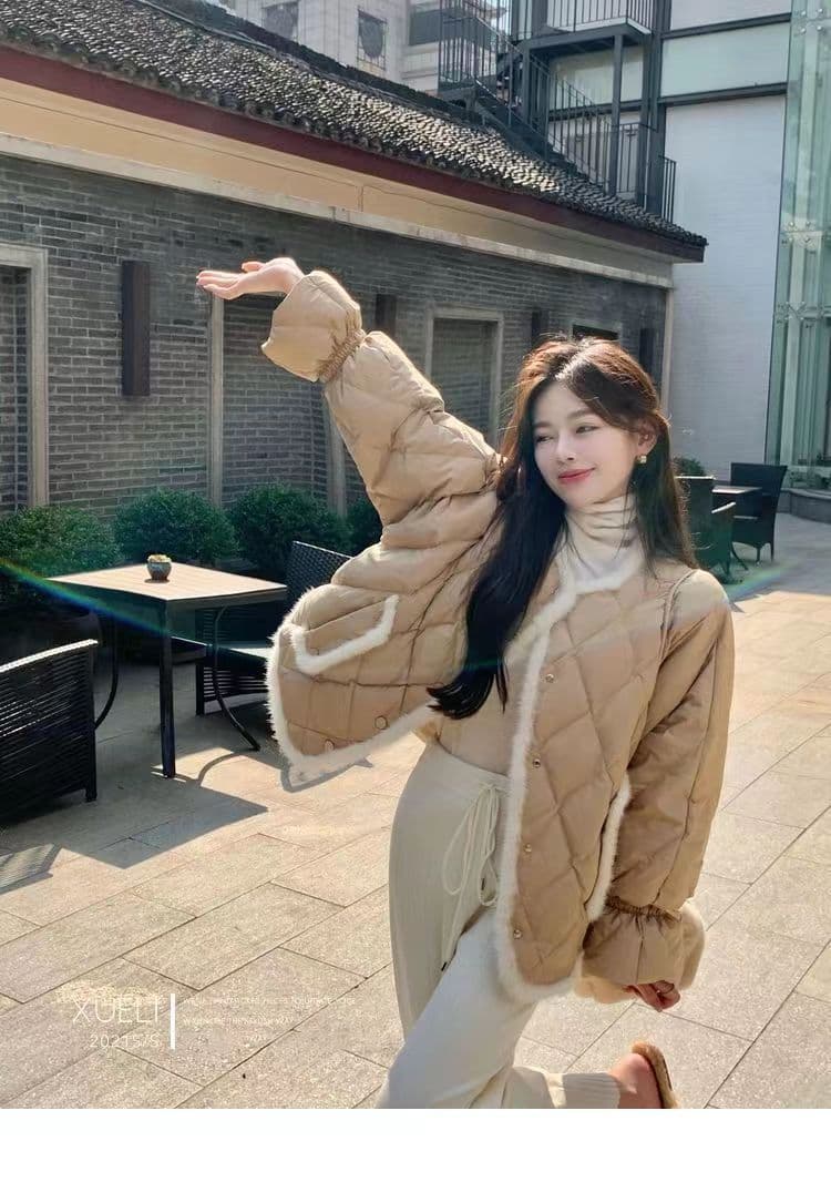 링 그리드 아래 면화 의류 여성 겨울 디자인 센스 작은 대중 얇고 가벼운 면 옷 새로운 폭발 고급 센스 짧은 외투 상세 이미지 4