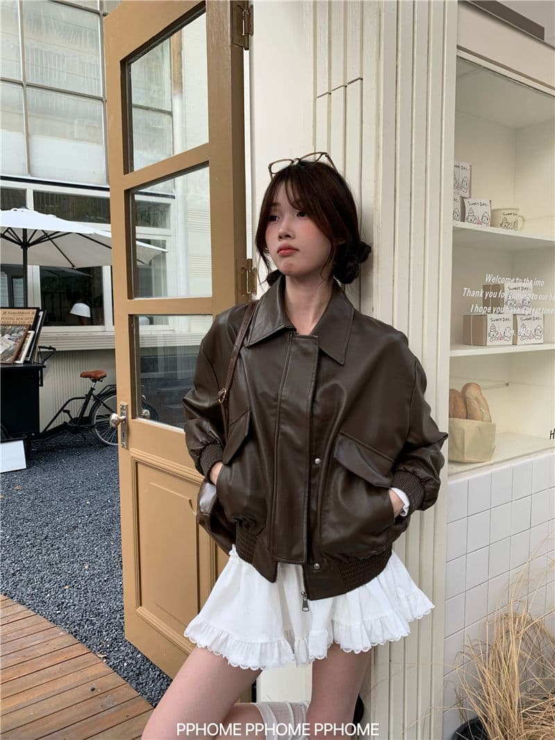 광야 아름다움 라드. 브라운 아메리칸 레트로 가죽 재킷 여성 코트 가을 겨울 2026 새로운 쇼트 스타일 오토바이 서비스 pu 재킷 상세 이미지 10