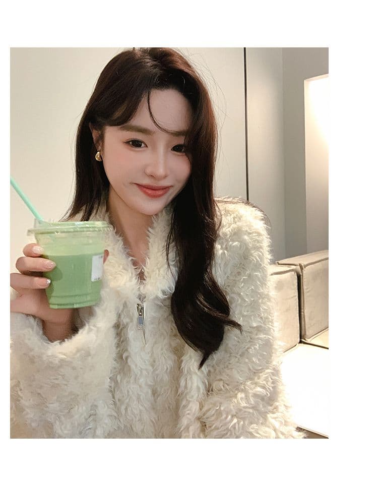 명문 여성 품격 고급 센스 양털 재킷 여성 짧은 2026 겨울 새로운 두꺼운 털이 많은 따뜻한 화이트 재킷 상세 이미지 24