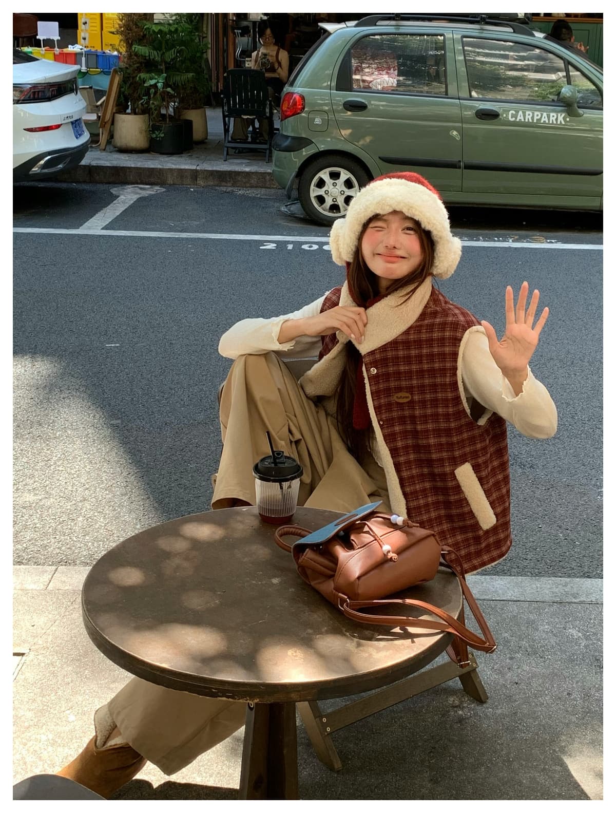 아메리칸 디자인 센스 양면 착용 체크무늬 플리스 면 옷 베스트 가을 겨울 루즈핏 캐주얼 보온 재킷 상세 이미지 25