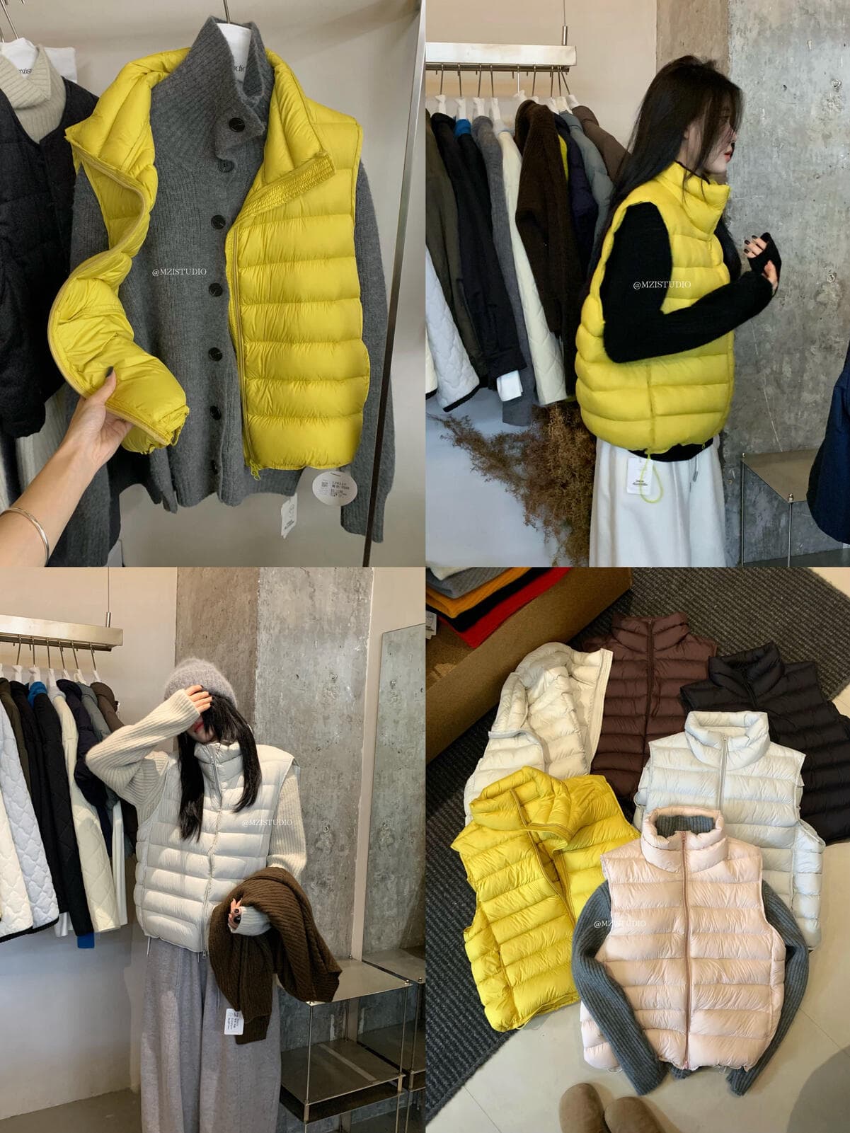 얇고 가벼운 갈비 살 다운 코튼 베스트 여성 짧은 가을과 겨울 얇고 가벼운 보온 익스트림 제인 도파민 스탠드 칼라 베스트 상세 이미지 1