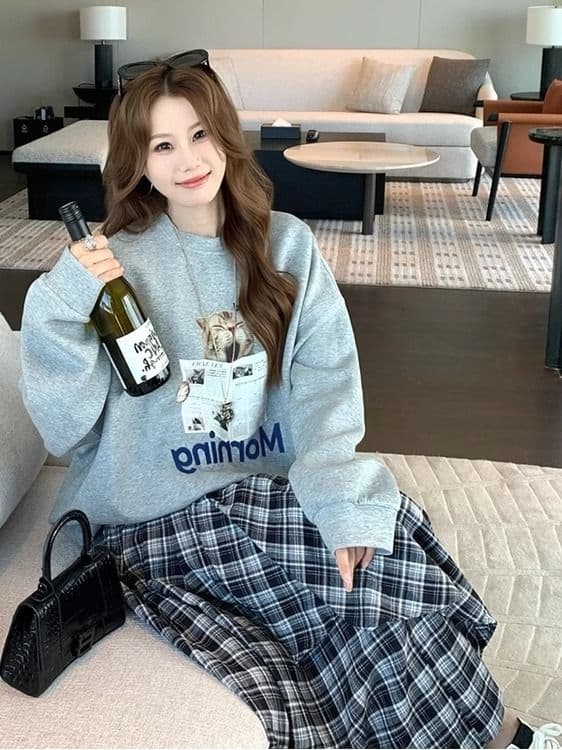 2026 한국 대외 무역 새로운 가을 겨울 의류 맨위 루즈핏 한국 스타일 라운드 넥 후드티 트렌디 ins 여성 상세 이미지 6