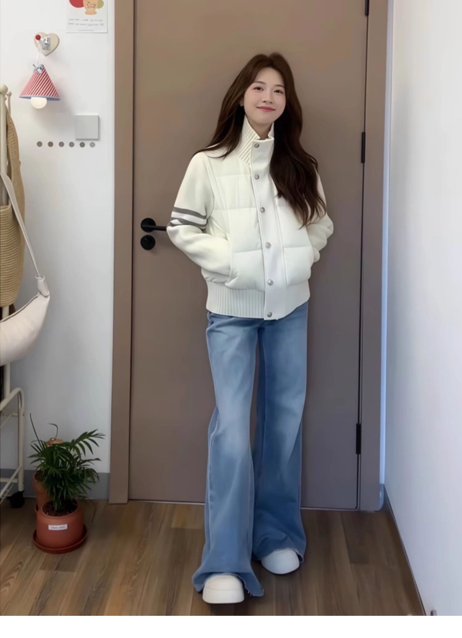 한 부서 학원 스타일 디자인 센스 패치워크 니트 면 의류 남녀 가을 겨울 고유 한 Chic 스탠드 칼라 얇고 가벼운 면 옷 재킷 상세 이미지 22