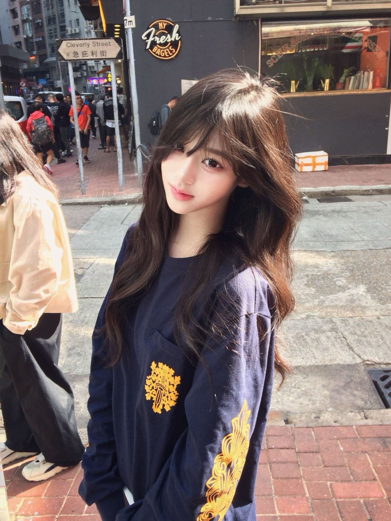 좋은 품질 순면 가을 새로운 아메리칸 포밍 긴팔 티셔츠 여성 한국 스타일 루즈핏 다용도 핫걸 맨위 트렌디 상세 이미지 3