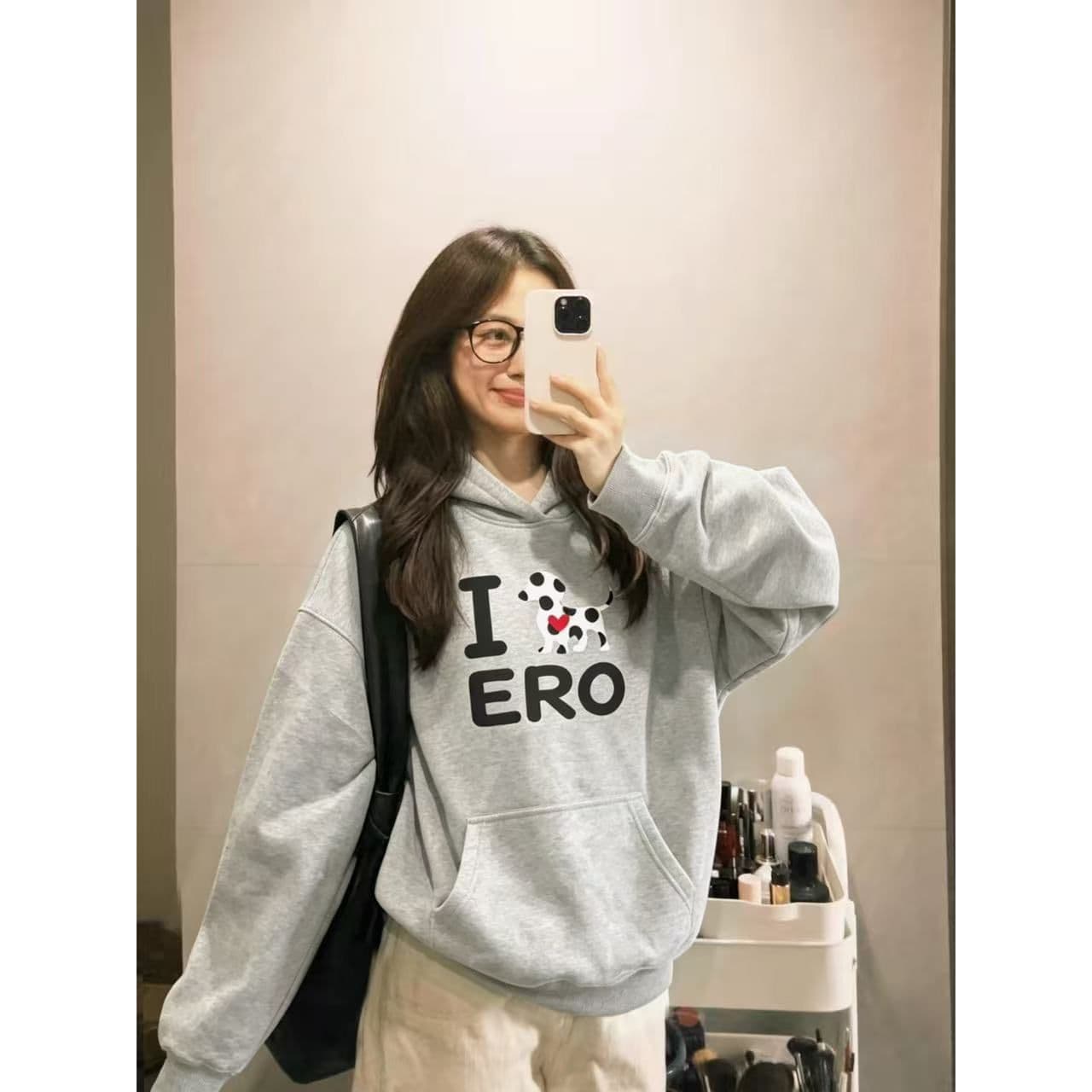 2026 한국 스타일 새로운 가을 겨울 의류 맨위 루즈핏 후드 얇은 스타일 털이 있는 후드티 트렌디 ins 여성 이미지 3