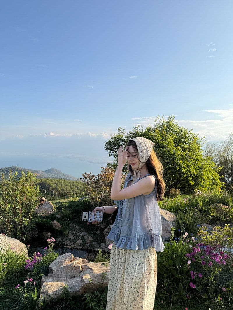여름 꽃무늬 바지 전원 바람 레이스 배기 바지 여성 루즈핏 넓은 다리 9부 바지 슬림해 보이는 상세 이미지 54