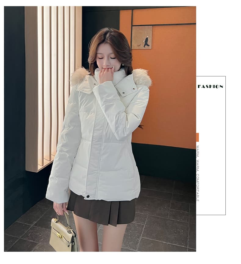 실사 2026 년 아래 면화 의류 여성 겨울 한국 스타일 새로운 큰 모피 칼라 면 옷 미니멀리즘 두꺼운 보온 재킷 상세 이미지 14