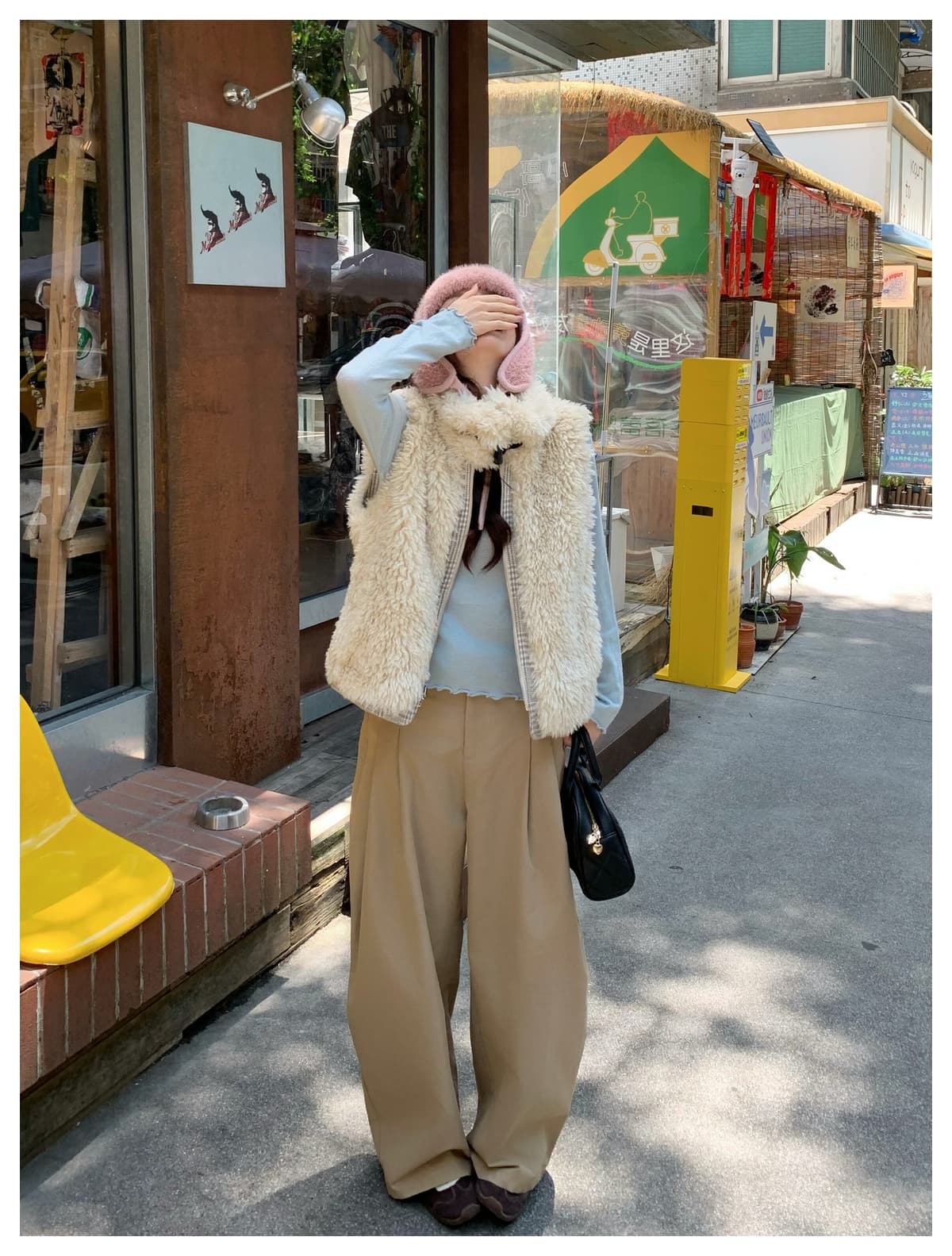 가을 겨울 새로운 양면 착용 천 그리드 버드 폴로 칼라 플리스 면 옷 베스트 조끼 여성 짧은 보온 한 부서 재킷 상세 이미지 14