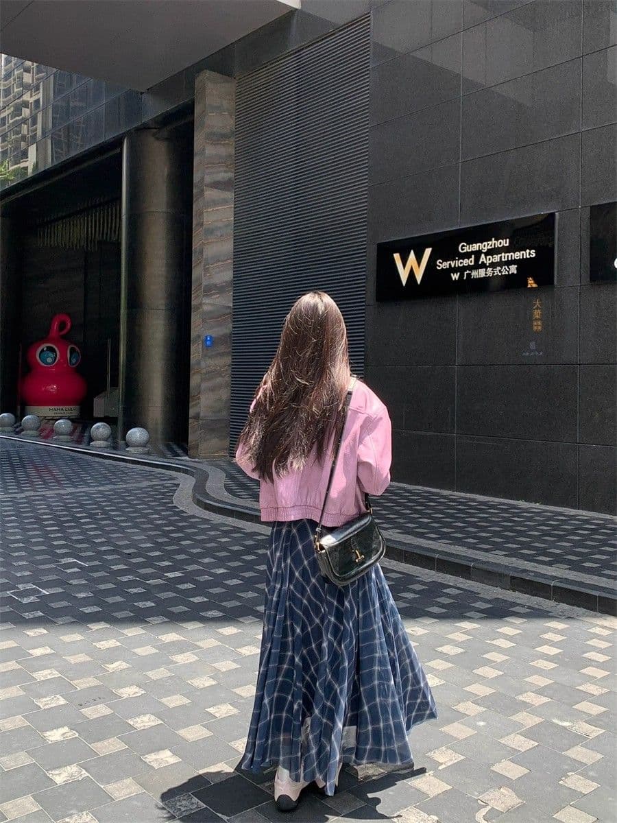 아메리칸 보라색 긴팔 가죽 재킷 여성 코트 2026 가을 새로운 레트로 핫걸 바람 폴로 칼라 품격 재킷 맨위 상세 이미지 11