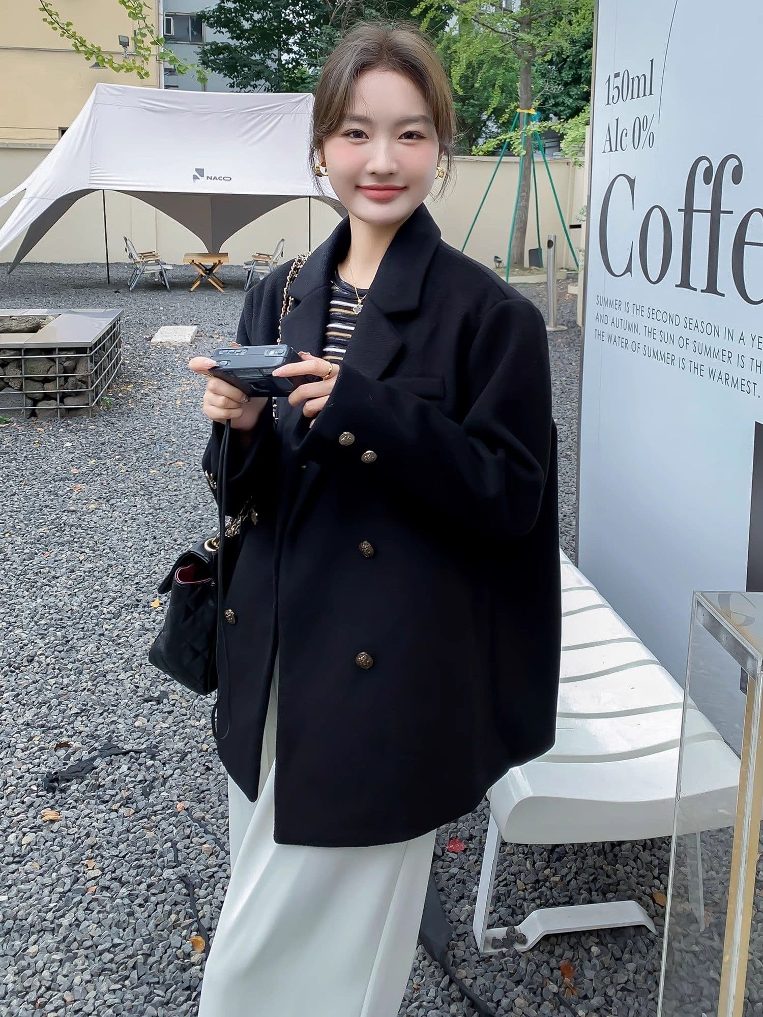 원본 것 모직 정장 여성 코트 가을 겨울 폭발 두꺼운 작은 샤넬 스타일 레트로 쇼트 스타일 모직 코트