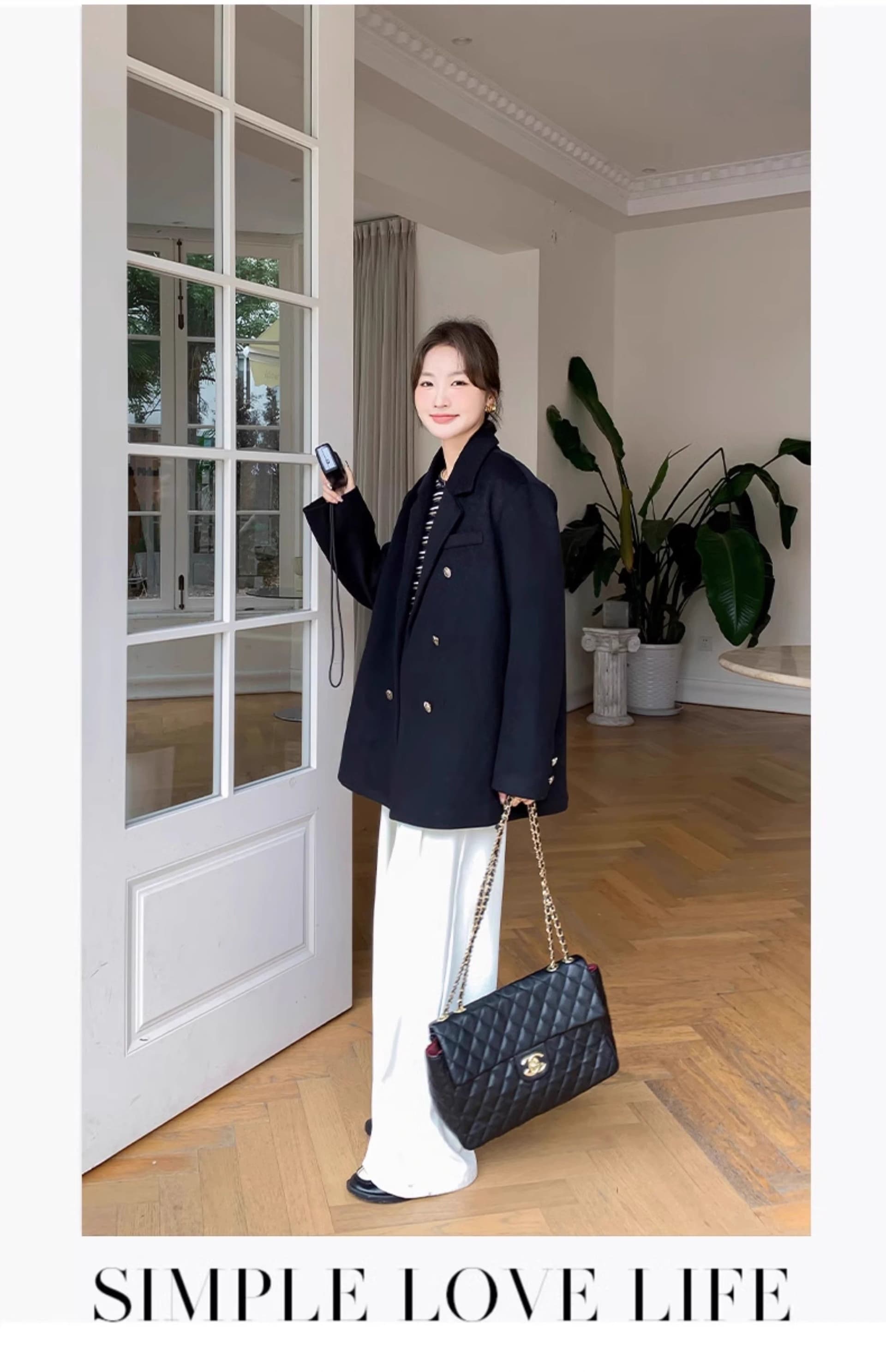 원본 것 모직 정장 여성 코트 가을 겨울 폭발 두꺼운 작은 샤넬 스타일 레트로 쇼트 스타일 모직 코트 상세 이미지 17