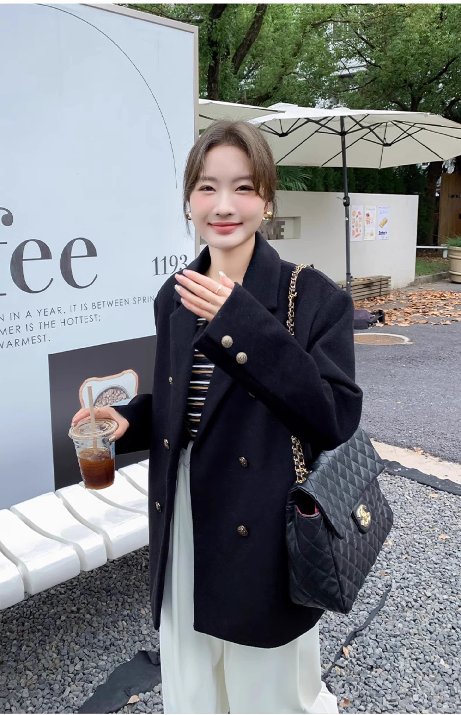 원본 것 모직 정장 여성 코트 가을 겨울 폭발 두꺼운 작은 샤넬 스타일 레트로 쇼트 스타일 모직 코트 상세 이미지 24