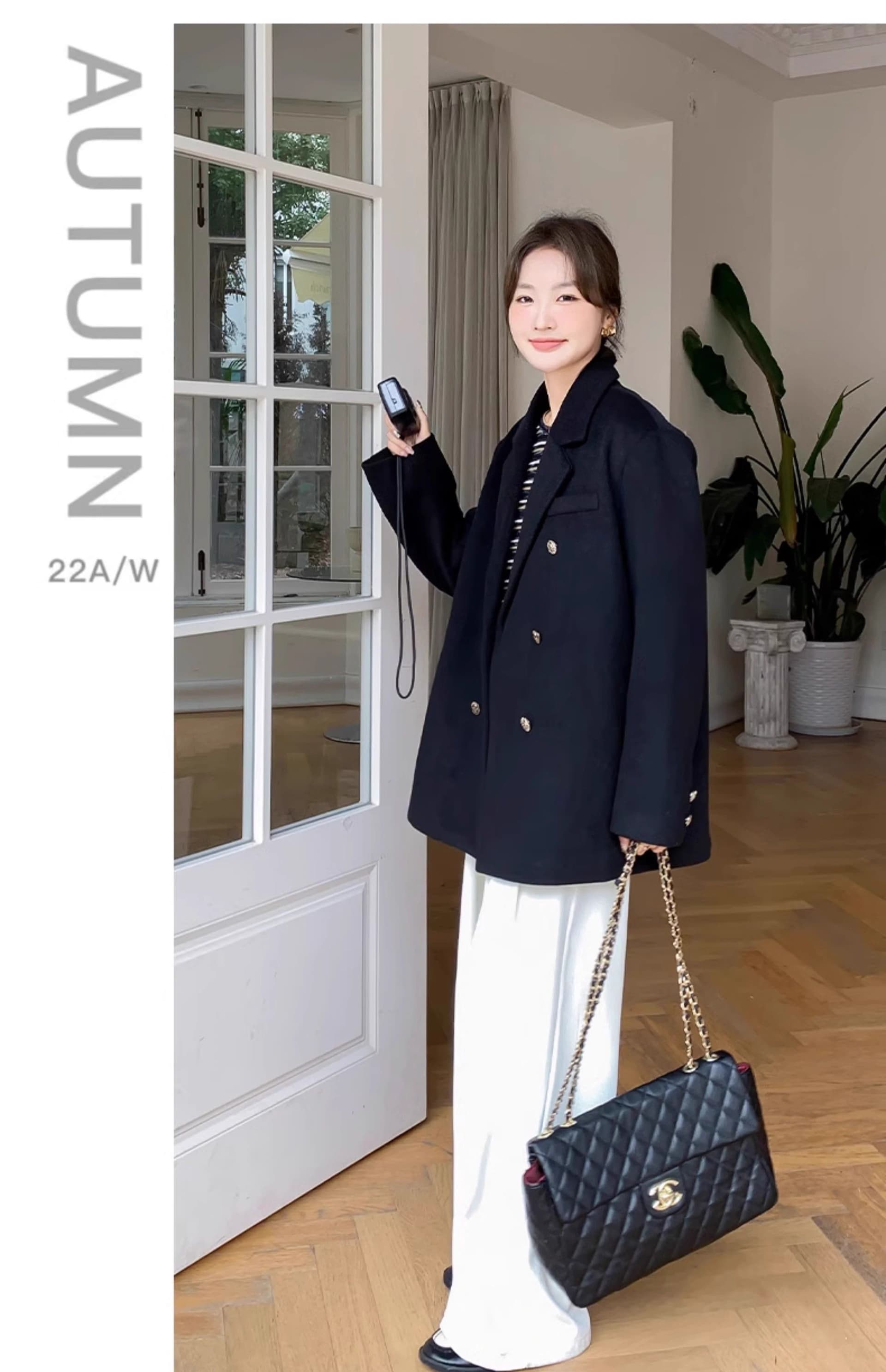 원본 것 모직 정장 여성 코트 가을 겨울 폭발 두꺼운 작은 샤넬 스타일 레트로 쇼트 스타일 모직 코트 상세 이미지 27