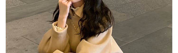 한 부서 작은 키 모직 여성 코트 2026 새로운 가을 겨울철 두꺼운 솜을 넣은 모직 중간 길이 코트 바람막이 상세 이미지 35