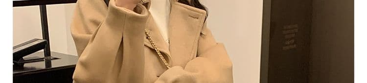 한 부서 작은 키 모직 여성 코트 2026 새로운 가을 겨울철 두꺼운 솜을 넣은 모직 중간 길이 코트 바람막이 상세 이미지 69
