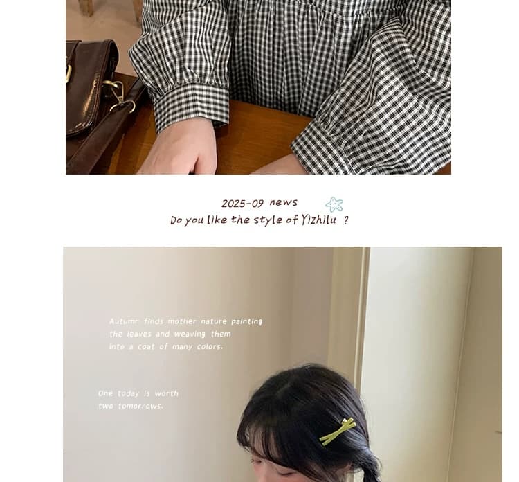 2026 가을 새로운 일본식 레트로 문예 순면 체크무늬 여성 드레스 중간 길이 루즈핏 긴팔 셔츠 드레스 상세 이미지 32