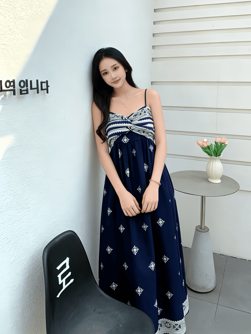 국경 간 보헤미안 꽃무늬 슬립 드레스 동남아시아 사람들 면 실크 A라인 스커트 여행 해변가 휴가 여름 드레스 상세 이미지 15
