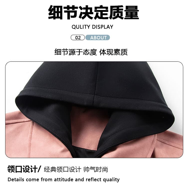 새로운 가죽 재킷 남녀 같은 단락 후드 페이크 레이어드 가죽 자켓 미니멀리즘 다용도 루즈핏 캐주얼 봄 가을 재킷 맨위 상세 이미지 4
