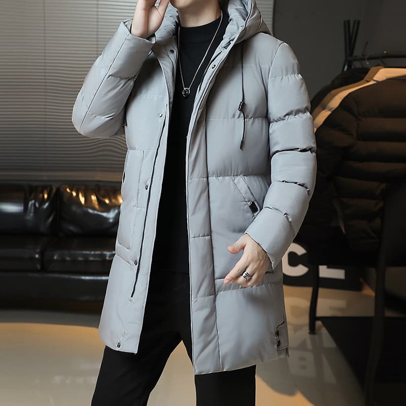 털이 있고 두꺼운 중간 길이 면 옷 남성 면 옷 가을 겨울철 방풍 보온 면 옷 재킷 맨위 목화 진딧물 어린이 이미지 2