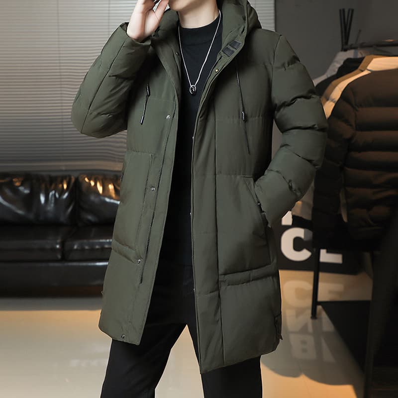 털이 있고 두꺼운 중간 길이 면 옷 남성 면 옷 가을 겨울철 방풍 보온 면 옷 재킷 맨위 목화 진딧물 어린이 이미지 3